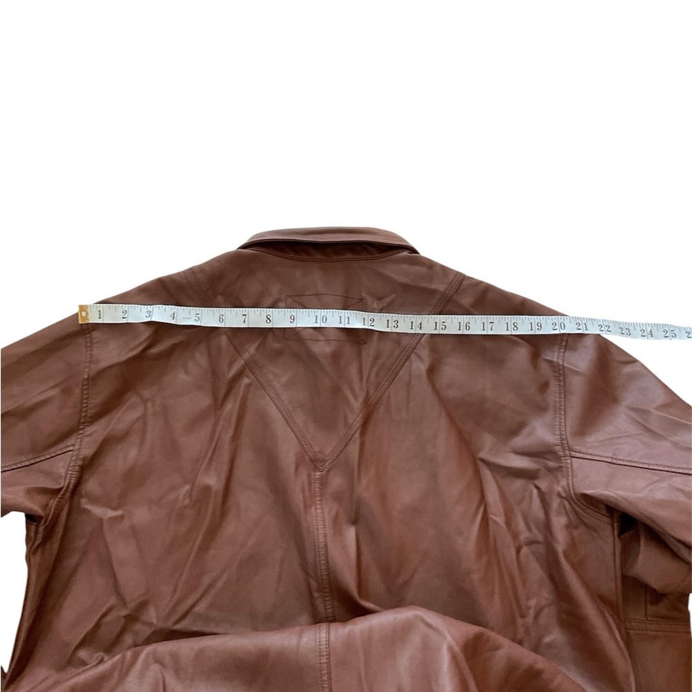 Free People We The Free Easy Rider Faux Leather Shacket Brown, M - Picture 15 of 15